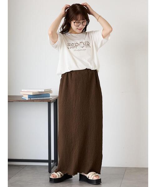 ehka sopo(エヘカソポ)の「カットスカート(スカート・レディース・オフホワイト/ブラウン/ブラック・F)」の14枚目の写真