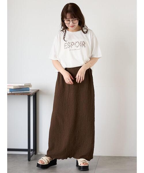 ehka sopo(エヘカソポ)の「カットスカート(スカート・レディース・オフホワイト/ブラウン/ブラック・F)」の15枚目の写真