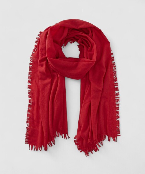 ASAUCE MELER（アソースメレ）の「【A SAUCE MELER(アソースメレ)】ファインラムエアリーソリッドウールストール（マフラー・レディース・レッド/ブラウン/ライトグレー・FREE）」の15枚目の写真