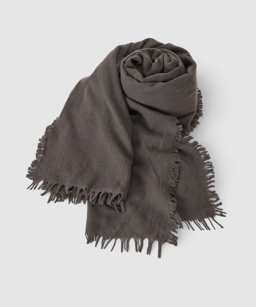 ASAUCE MELER（アソースメレ）の「【A SAUCE MELER(アソースメレ)】ファインラムエアリーソリッドウールストール（マフラー・レディース・レッド/ブラウン/ライトグレー・FREE）」の7枚目の写真