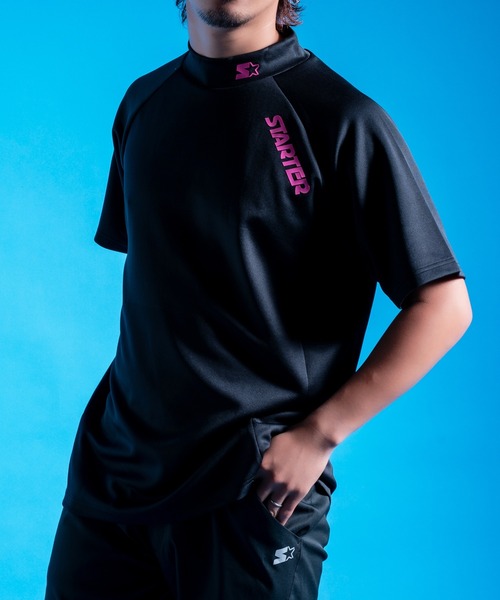 STARTER（スターター）の「《STARTER GOLF》スターターゴルフ AQUATWIST(R)高伸縮ストレッチ カラフルモックネック半袖Tシャツ SG-123005（Tシャツ/カットソー・メンズ・ブルー/ブラック/ピンク/イエロー/オレンジ/ホワイト・L/XL/M/S/XS）」の2枚目の写真