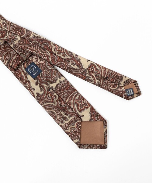 BEAMS F（ビームスエフ）の「シルク ペイズリー柄 ジャカード ネクタイ（ネクタイ・メンズ・ブラウン/ベージュ/ネイビー・ONE SIZE）」の4枚目の写真