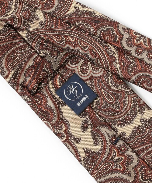 BEAMS F（ビームスエフ）の「シルク ペイズリー柄 ジャカード ネクタイ（ネクタイ・メンズ・ブラウン/ベージュ/ネイビー・ONE SIZE）」の5枚目の写真