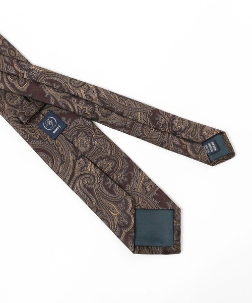 BEAMS F（ビームスエフ）の「シルク ペイズリー柄 ジャカード ネクタイ（ネクタイ・メンズ・ブラウン/ベージュ/ネイビー・ONE SIZE）」の7枚目の写真