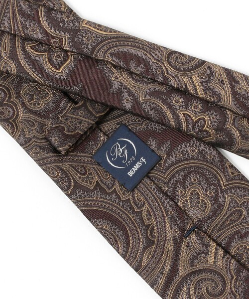 BEAMS F（ビームスエフ）の「シルク ペイズリー柄 ジャカード ネクタイ（ネクタイ・メンズ・ブラウン/ベージュ/ネイビー・ONE SIZE）」の8枚目の写真