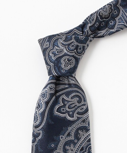 BEAMS F（ビームスエフ）の「シルク ペイズリー柄 ジャカード ネクタイ（ネクタイ・メンズ・ブラウン/ベージュ/ネイビー・ONE SIZE）」の12枚目の写真