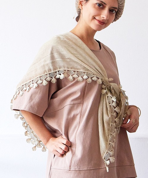 チャイハネ】フリンジスカーフ（バンダナ/スカーフ