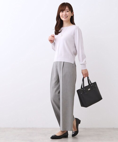 Reflect(リフレクト)の「【単品使いOK◎/セットアップ可】リラクシーメランジワイドパンツ(その他パンツ・レディース・ブラウン系その他/ライトグレー・17/15 /13/11/09/07/05)」の3枚目の写真