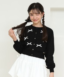 PINKHUNT（ピンクハント）の「PINKHUNT ピンクハント リボン付き ニットカーディガン 0972K（カーディガン/ボレロ・キッズ）」