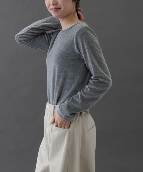 FORK&SPOON(フォークアンドスプーン)の「FORK&SPOON ベロアロングスリーブTシャツ(Tシャツ/カットソー・レディース・ブルー/グレー系その他/ブラック/グリーン・1)」の17枚目の写真