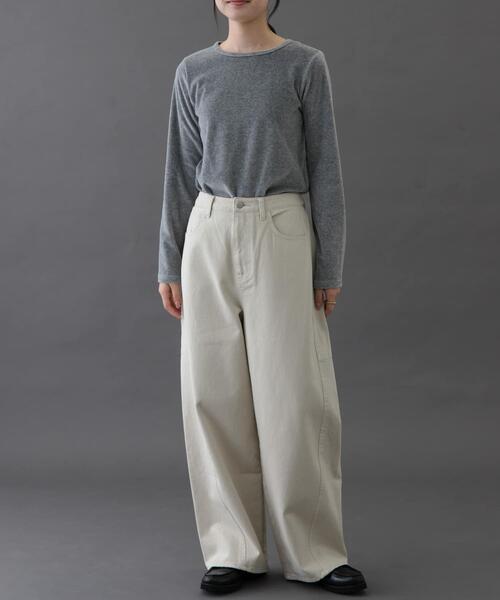 FORK&SPOON(フォークアンドスプーン)の「FORK&SPOON ベロアロングスリーブTシャツ(Tシャツ/カットソー・レディース・ブルー/グレー系その他/ブラック/グリーン・1)」の21枚目の写真