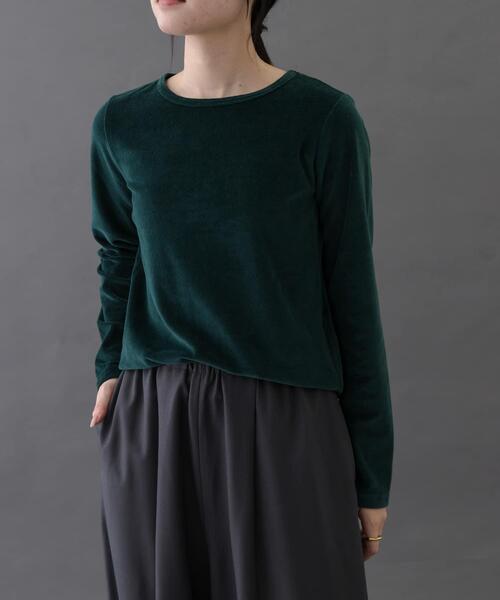 FORK&SPOON(フォークアンドスプーン)の「FORK&SPOON ベロアロングスリーブTシャツ(Tシャツ/カットソー・レディース・ブルー/グレー系その他/ブラック/グリーン・1)」の9枚目の写真