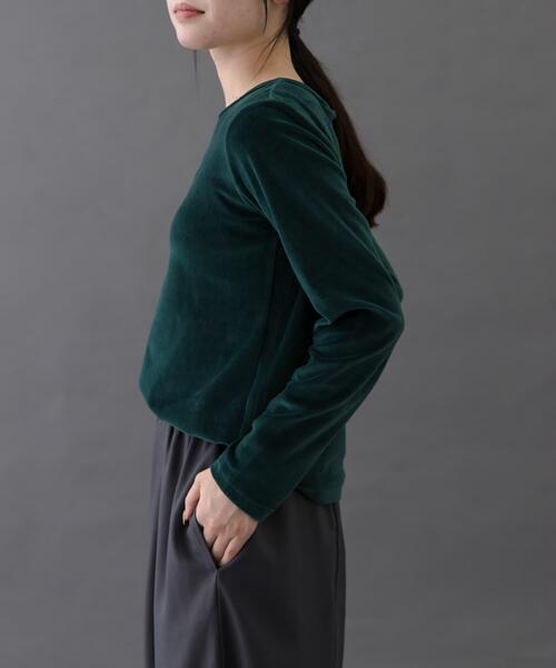 FORK&SPOON(フォークアンドスプーン)の「FORK&SPOON ベロアロングスリーブTシャツ(Tシャツ/カットソー・レディース・ブルー/グレー系その他/ブラック/グリーン・1)」の10枚目の写真