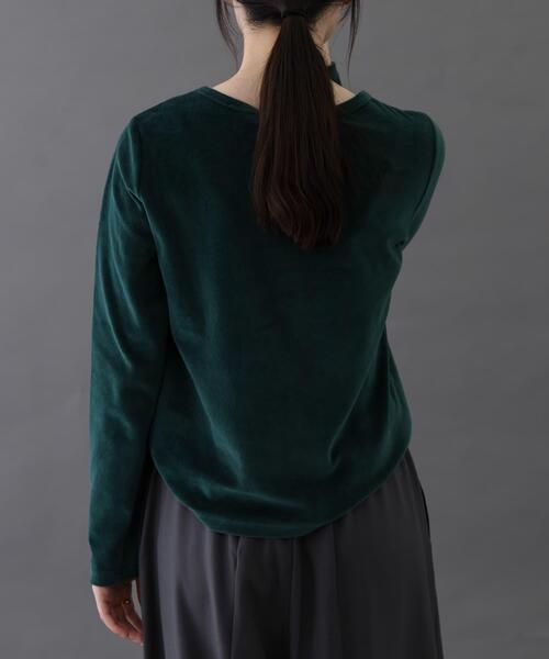 FORK&SPOON(フォークアンドスプーン)の「FORK&SPOON ベロアロングスリーブTシャツ(Tシャツ/カットソー・レディース・ブルー/グレー系その他/ブラック/グリーン・1)」の11枚目の写真