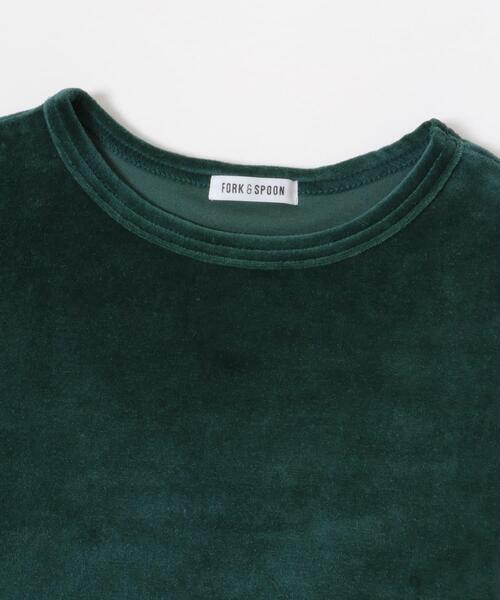 FORK&SPOON(フォークアンドスプーン)の「FORK&SPOON ベロアロングスリーブTシャツ(Tシャツ/カットソー・レディース・ブルー/グレー系その他/ブラック/グリーン・1)」の15枚目の写真