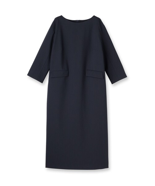 UNTITLED(アンタイトル)の「【洗える/ストレッチ性】スーツライク ストライプワンピース(ワンピース・レディース・ネイビー系2/グレー系その他3・00/01/02/03/04/42/44/46/48/50)」の3枚目の写真