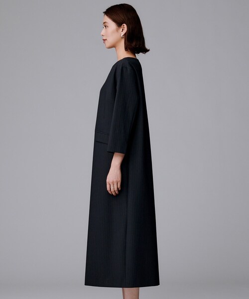 UNTITLED(アンタイトル)の「【洗える/ストレッチ性】スーツライク ストライプワンピース(ワンピース・レディース・ネイビー系2/グレー系その他3・00/01/02/03/04/42/44/46/48/50)」の14枚目の写真