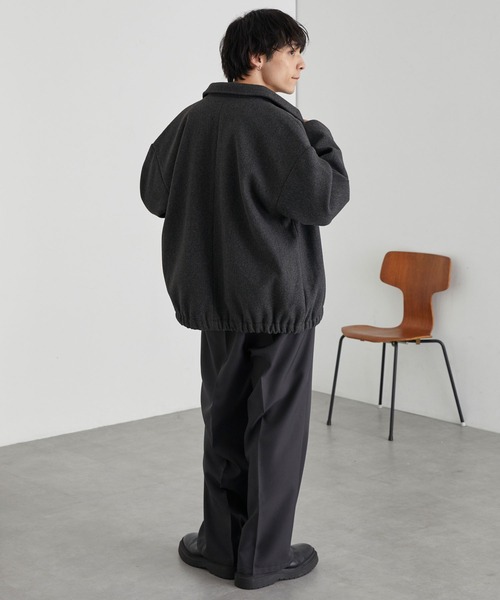 PENNEYS（ぺニーズ）の「PENNEYS/ペニーズ 別注 THE FOX ロゴ ワンポイントワッペン刺繍 テックメルトン オーバーサイズ ジップブルゾン（ブルゾン・メンズ・ブラック/アイボリー/ダークネイビー/ベージュ/チャコール・M/S/L）」の12枚目の写真