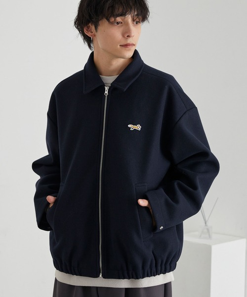 PENNEYS（ぺニーズ）の「PENNEYS/ペニーズ 別注 THE FOX ロゴ ワンポイントワッペン刺繍 テックメルトン オーバーサイズ ジップブルゾン（ブルゾン・メンズ・ブラック/アイボリー/ダークネイビー/ベージュ/チャコール・M/S/L）」の16枚目の写真