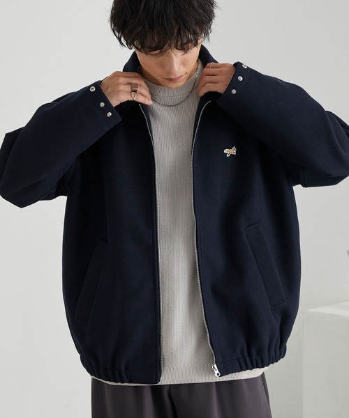 PENNEYS（ぺニーズ）の「PENNEYS/ペニーズ 別注 THE FOX ロゴ ワンポイントワッペン刺繍 テックメルトン オーバーサイズ ジップブルゾン（ブルゾン・メンズ・ブラック/アイボリー/ダークネイビー/ベージュ/チャコール・M/S/L）」の17枚目の写真