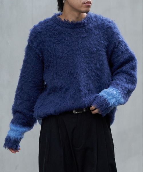 COLONY 2139（コロニートゥーワンスリーナイン）の「シャギーモヘアニットクルー（ニット/セーター・メンズ・グレー/ブラック/ネイビー/オレンジ・MEDIUM/LARGE）」の3枚目の写真