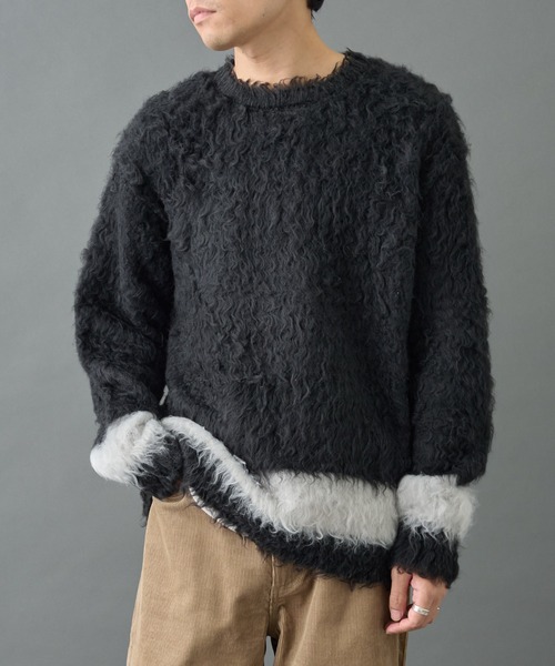 COLONY 2139（コロニートゥーワンスリーナイン）の「シャギーモヘアニットクルー（ニット/セーター・メンズ・グレー/ブラック/ネイビー/オレンジ・MEDIUM/LARGE）」の5枚目の写真