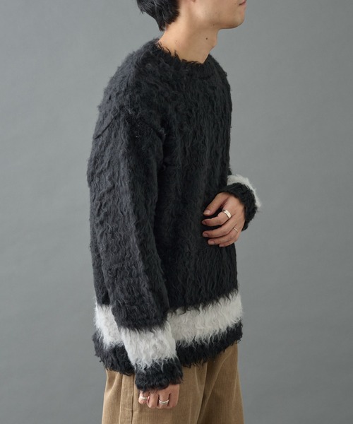 COLONY 2139（コロニートゥーワンスリーナイン）の「シャギーモヘアニットクルー（ニット/セーター・メンズ・グレー/ブラック/ネイビー/オレンジ・MEDIUM/LARGE）」の8枚目の写真