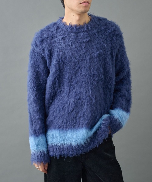 COLONY 2139（コロニートゥーワンスリーナイン）の「シャギーモヘアニットクルー（ニット/セーター・メンズ・グレー/ブラック/ネイビー/オレンジ・MEDIUM/LARGE）」の13枚目の写真