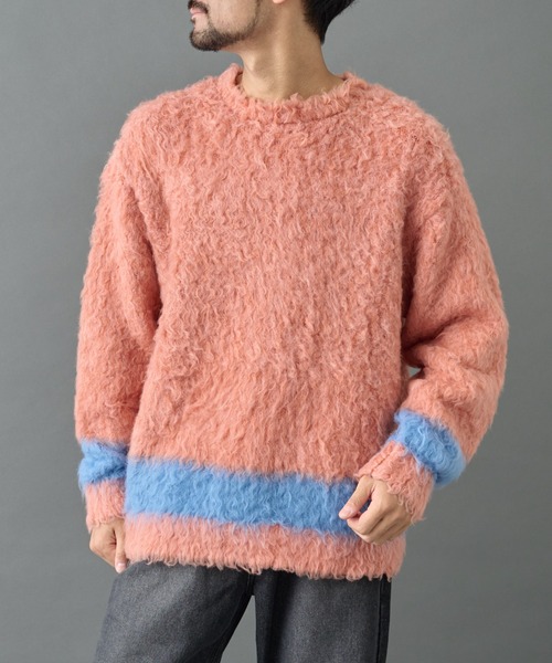 COLONY 2139（コロニートゥーワンスリーナイン）の「シャギーモヘアニットクルー（ニット/セーター・メンズ・グレー/ブラック/ネイビー/オレンジ・MEDIUM/LARGE）」の17枚目の写真