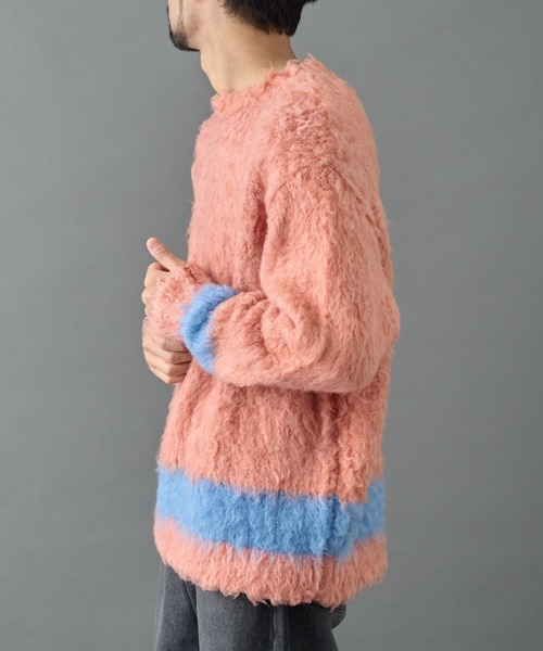 COLONY 2139（コロニートゥーワンスリーナイン）の「シャギーモヘアニットクルー（ニット/セーター・メンズ・グレー/ブラック/ネイビー/オレンジ・MEDIUM/LARGE）」の18枚目の写真