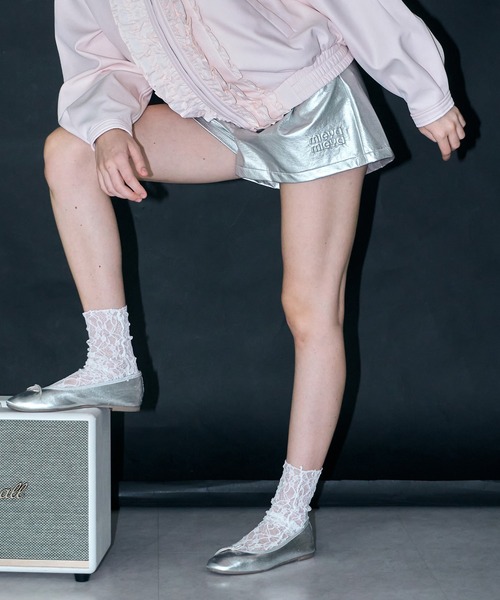 mieya mieya(ミーヤミーヤ)の「【mieya mieya】DOLLY LEATHER SP/ドーリーレザーショートパンツ(その他パンツ・レディース・ブラック/グレイッシュベージュ/シルバー・FREE)」の13枚目の写真