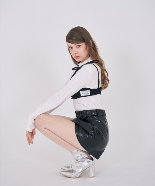 mieya mieya(ミーヤミーヤ)の「【mieya mieya】DOLLY LEATHER SP/ドーリーレザーショートパンツ(その他パンツ・レディース・ブラック/グレイッシュベージュ/シルバー・FREE)」の14枚目の写真