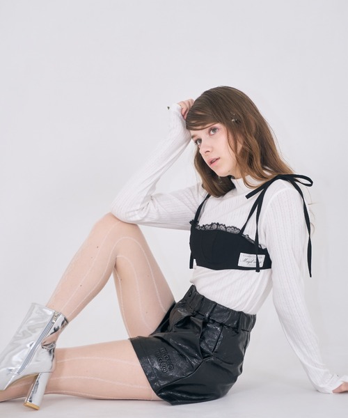 mieya mieya(ミーヤミーヤ)の「【mieya mieya】DOLLY LEATHER SP/ドーリーレザーショートパンツ(その他パンツ・レディース・ブラック/グレイッシュベージュ/シルバー・FREE)」の12枚目の写真