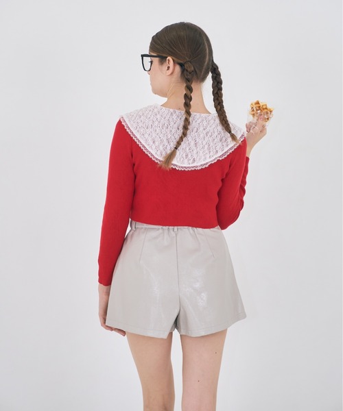 mieya mieya(ミーヤミーヤ)の「【mieya mieya】DOLLY LEATHER SP/ドーリーレザーショートパンツ(その他パンツ・レディース・ブラック/グレイッシュベージュ/シルバー・FREE)」の11枚目の写真