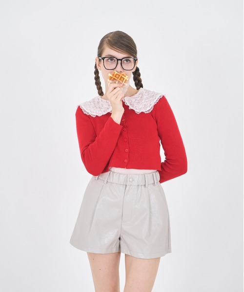 mieya mieya(ミーヤミーヤ)の「【mieya mieya】DOLLY LEATHER SP/ドーリーレザーショートパンツ(その他パンツ・レディース・ブラック/グレイッシュベージュ/シルバー・FREE)」の16枚目の写真