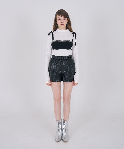 mieya mieya(ミーヤミーヤ)の「【mieya mieya】DOLLY LEATHER SP/ドーリーレザーショートパンツ(その他パンツ・レディース・ブラック/グレイッシュベージュ/シルバー・FREE)」の20枚目の写真