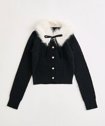 ファー」に該当するカーディガン/ボレロ（ブラック/黒色系・長袖