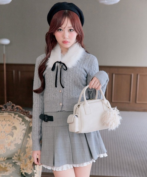 ファーティペット付ケーブルカーデ（カーディガン/ボレロ）｜OLIVE des