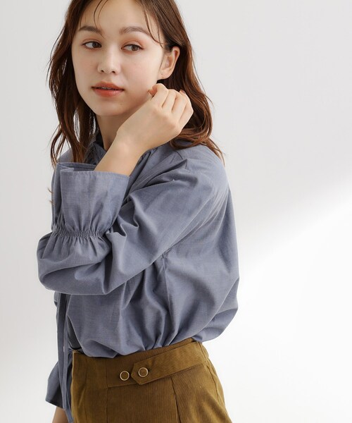 grove（グローブ）の「フリルカラーリボンブラウス（シャツ/ブラウス・レディース・オフホワイト/ブルー系2/ベージュ系2/ネイビー・02/03/04/01/05）」の17枚目の写真