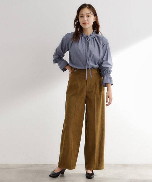 grove（グローブ）の「フリルカラーリボンブラウス（シャツ/ブラウス・レディース・オフホワイト/ブルー系2/ベージュ系2/ネイビー・02/03/04/01/05）」の19枚目の写真