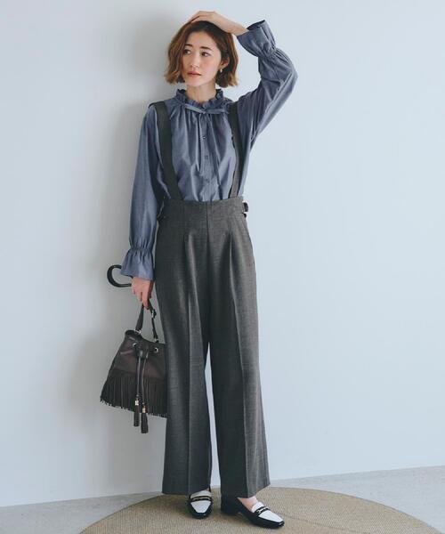 grove（グローブ）の「フリルカラーリボンブラウス（シャツ/ブラウス・レディース・オフホワイト/ブルー系2/ベージュ系2/ネイビー・02/03/04/01/05）」の20枚目の写真