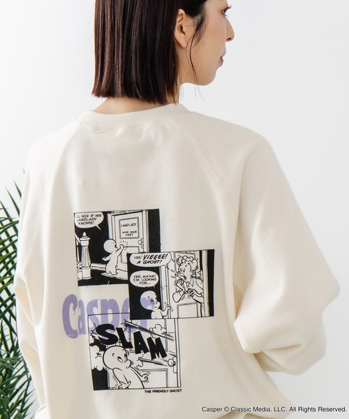 DISCUS(ディスカス)の「【DISCUS×Casper】キャラクタープリントスウェットトレーナー メンズ レディース ユニセックス(スウェット・レディース・ブラック系その他2/ブラック系その他/ホワイト系その他2/ホワイト系その他・LARGE/MEDIUM)」の2枚目の写真