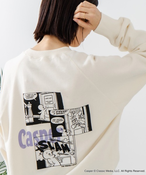DISCUS(ディスカス)の「【DISCUS×Casper】キャラクタープリントスウェットトレーナー メンズ レディース ユニセックス(スウェット・レディース・ブラック系その他2/ブラック系その他/ホワイト系その他2/ホワイト系その他・LARGE/MEDIUM)」の10枚目の写真
