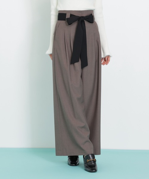 JILL by JILL STUART（ジルバイジルスチュアート）の「◇ビッグリボンワイドパンツ（その他パンツ・レディース・ブラウン/グレー・SMALL/MEDIUM）」の10枚目の写真