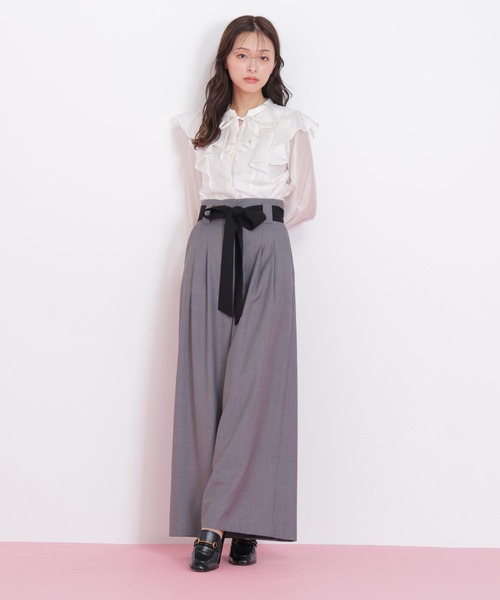 JILL by JILL STUART（ジルバイジルスチュアート）の「◇ビッグリボンワイドパンツ（その他パンツ・レディース・ブラウン/グレー・SMALL/MEDIUM）」の21枚目の写真