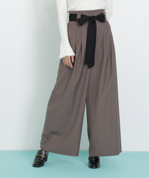 JILL by JILL STUART（ジルバイジルスチュアート）の「◇ビッグリボンワイドパンツ（その他パンツ・レディース・ブラウン/グレー・SMALL/MEDIUM）」の9枚目の写真