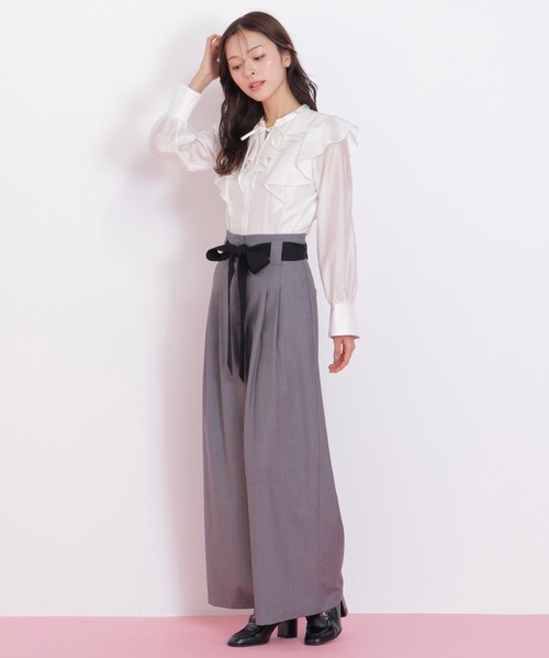 JILL by JILL STUART（ジルバイジルスチュアート）の「◇ビッグリボンワイドパンツ（その他パンツ・レディース・ブラウン/グレー・SMALL/MEDIUM）」の22枚目の写真