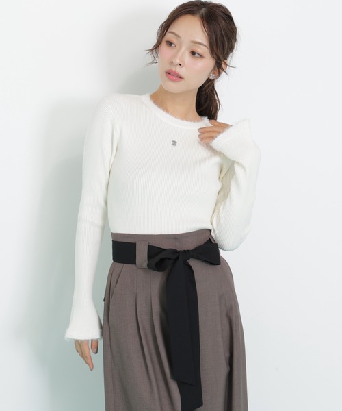 JILL by JILL STUART（ジルバイジルスチュアート）の「◇ビッグリボンワイドパンツ（その他パンツ・レディース・ブラウン/グレー・SMALL/MEDIUM）」の6枚目の写真