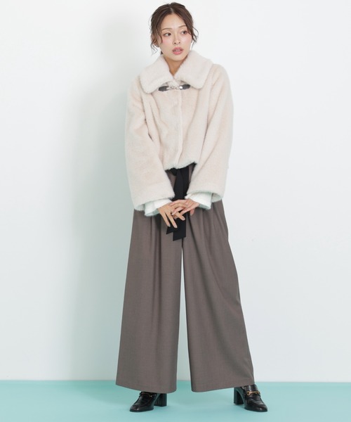 JILL by JILL STUART（ジルバイジルスチュアート）の「◇ビッグリボンワイドパンツ（その他パンツ・レディース・ブラウン/グレー・SMALL/MEDIUM）」の7枚目の写真