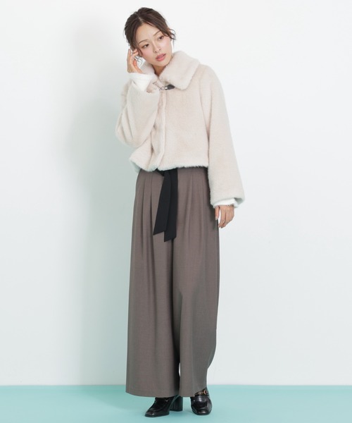 JILL by JILL STUART（ジルバイジルスチュアート）の「◇ビッグリボンワイドパンツ（その他パンツ・レディース・ブラウン/グレー・SMALL/MEDIUM）」の8枚目の写真
